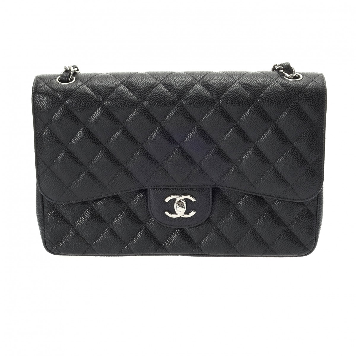 シャネル マトラッセ Wフラップ チェーンショルダー 30cm ブラック A58600 キャビアスキン レディース バッグ 【bag】