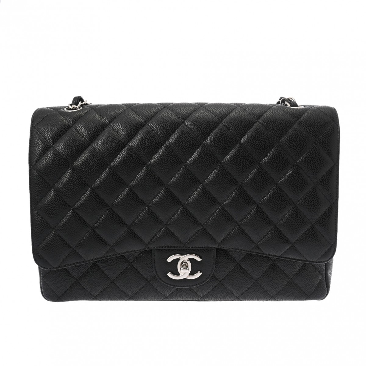 シャネル マトラッセ Wフラップ チェーンショルダー 33cm ブラック A58601 キャビアスキン レディース バッグ 【bag】