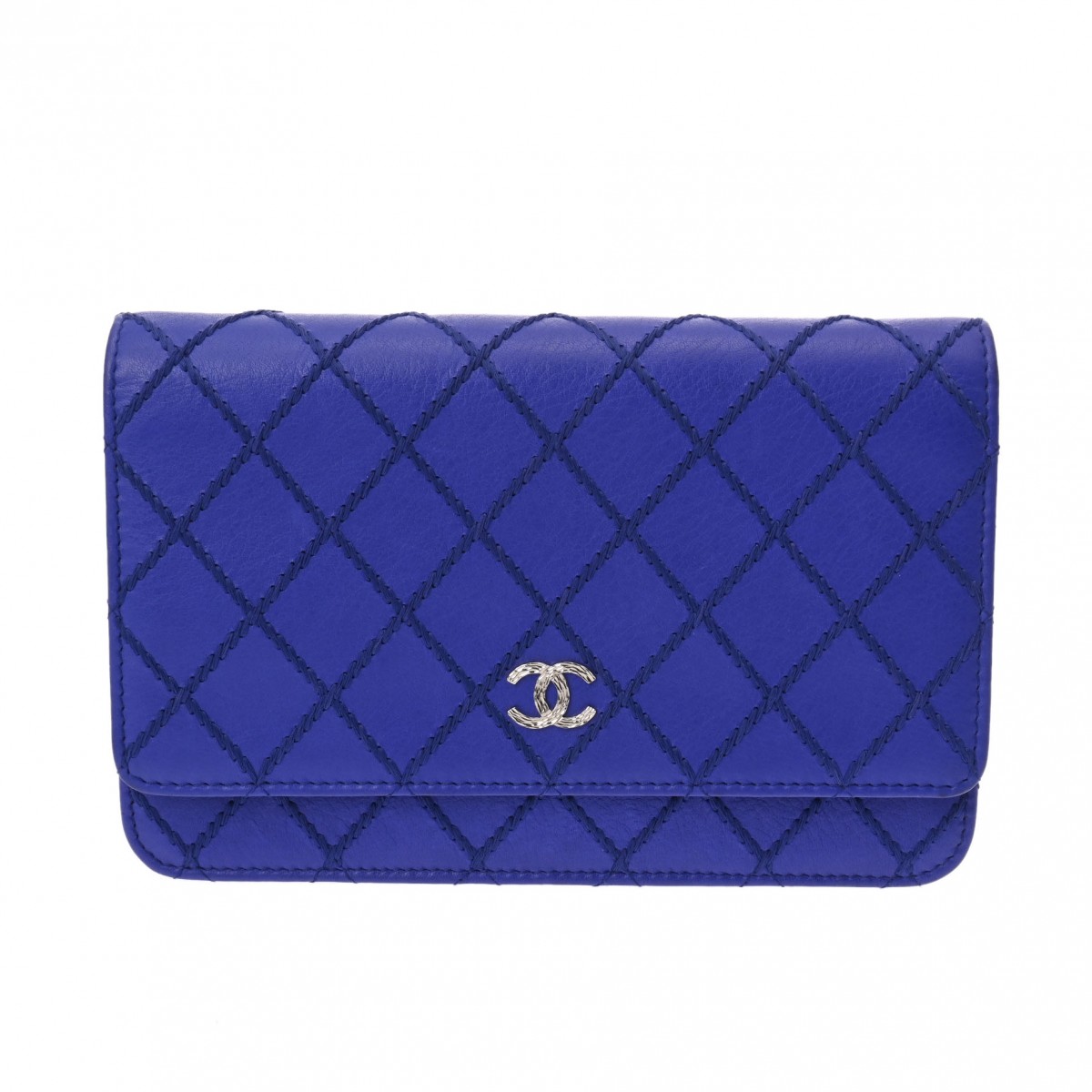シャネル マトラッセ チェーンウォレット ブルー A33814 カーフ レディース バッグ 【bag】
