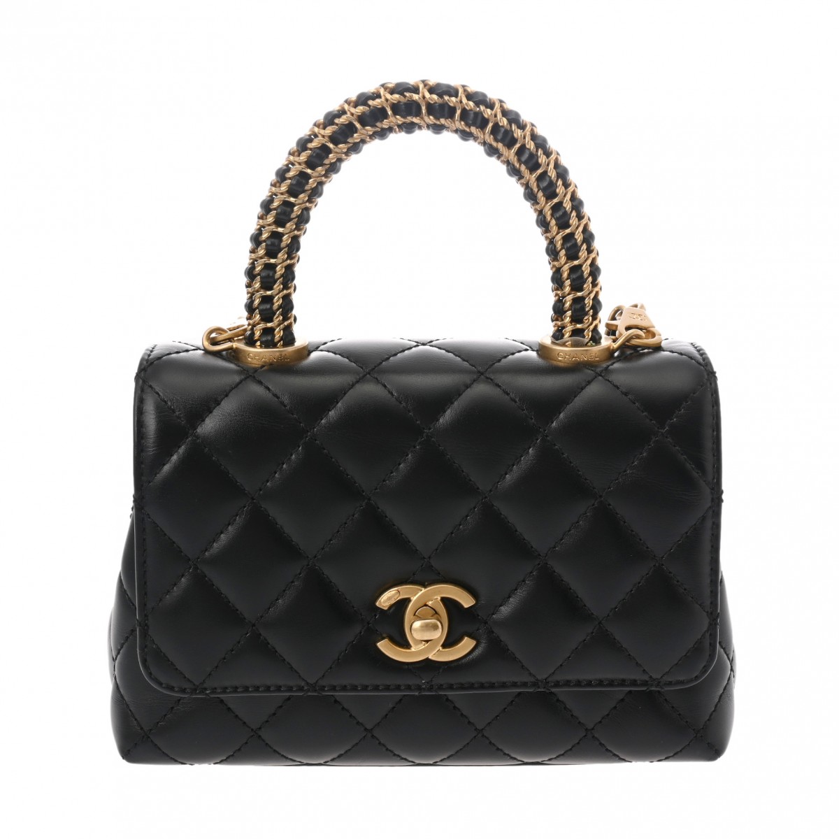 シャネル マトラッセ トップハンドル XXS 2WAY ブラック AS2215 カーフ レディース バッグ 【bag】