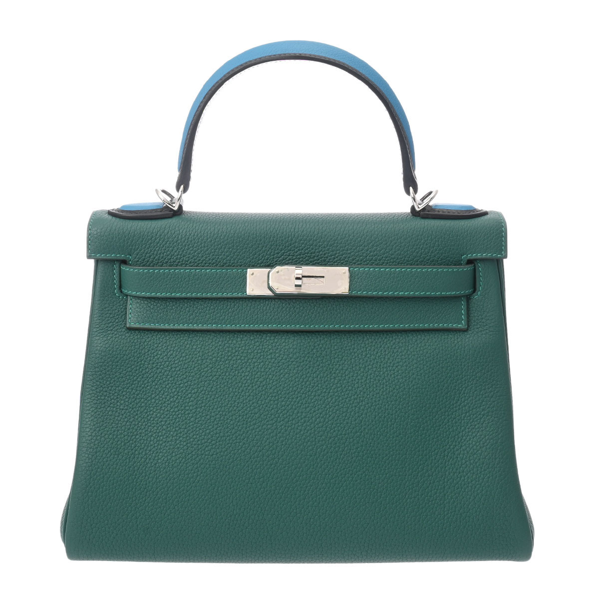 エルメス 28 オ・パス 内縫い 2WAY マラカイト/ブルーザンジバル トゴ レディース バッグ 【bag】