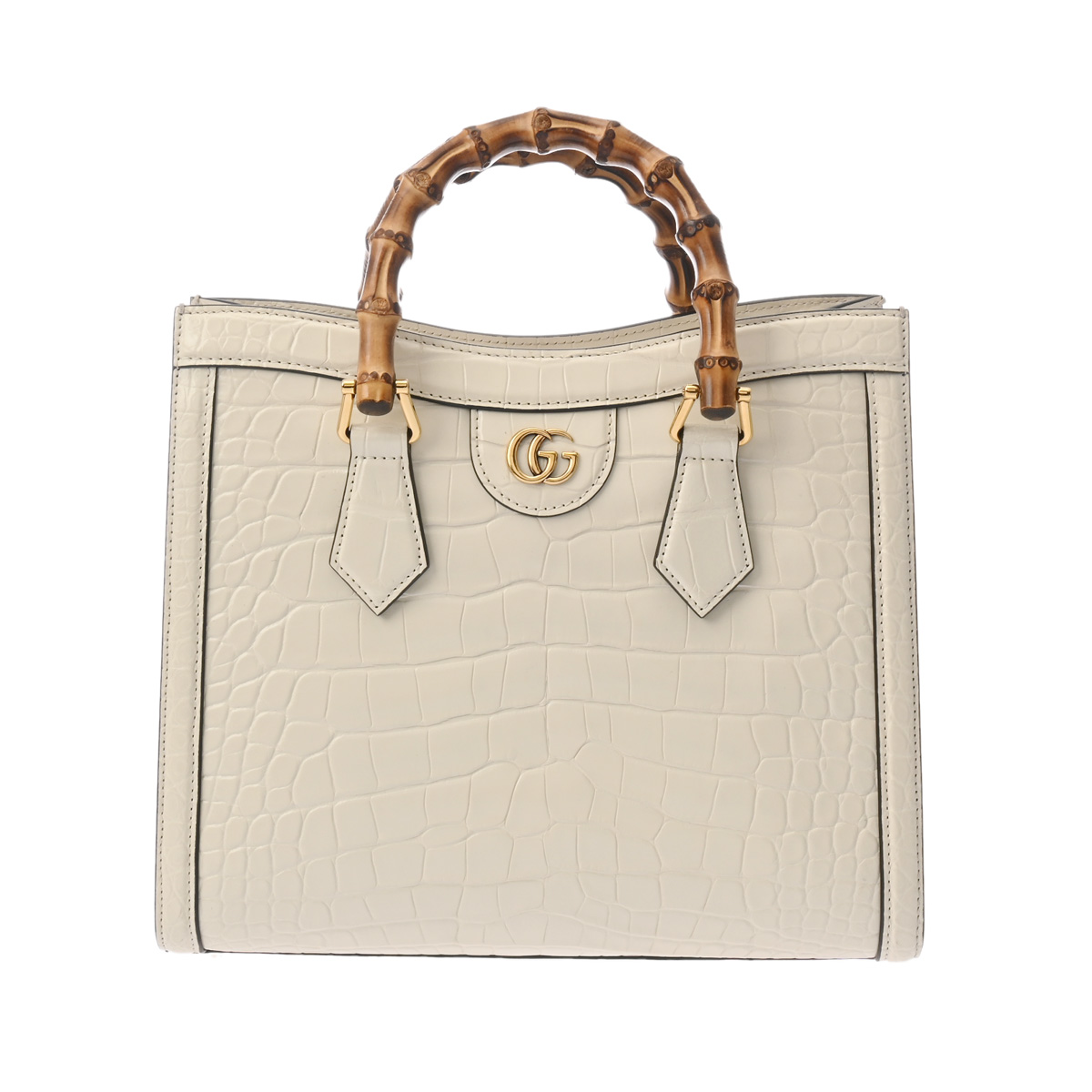 グッチ ダイアナ スモール トートバッグ 2WAY アイボリー 688045 クロコダイル/バンブー レディース バッグ 【bag】