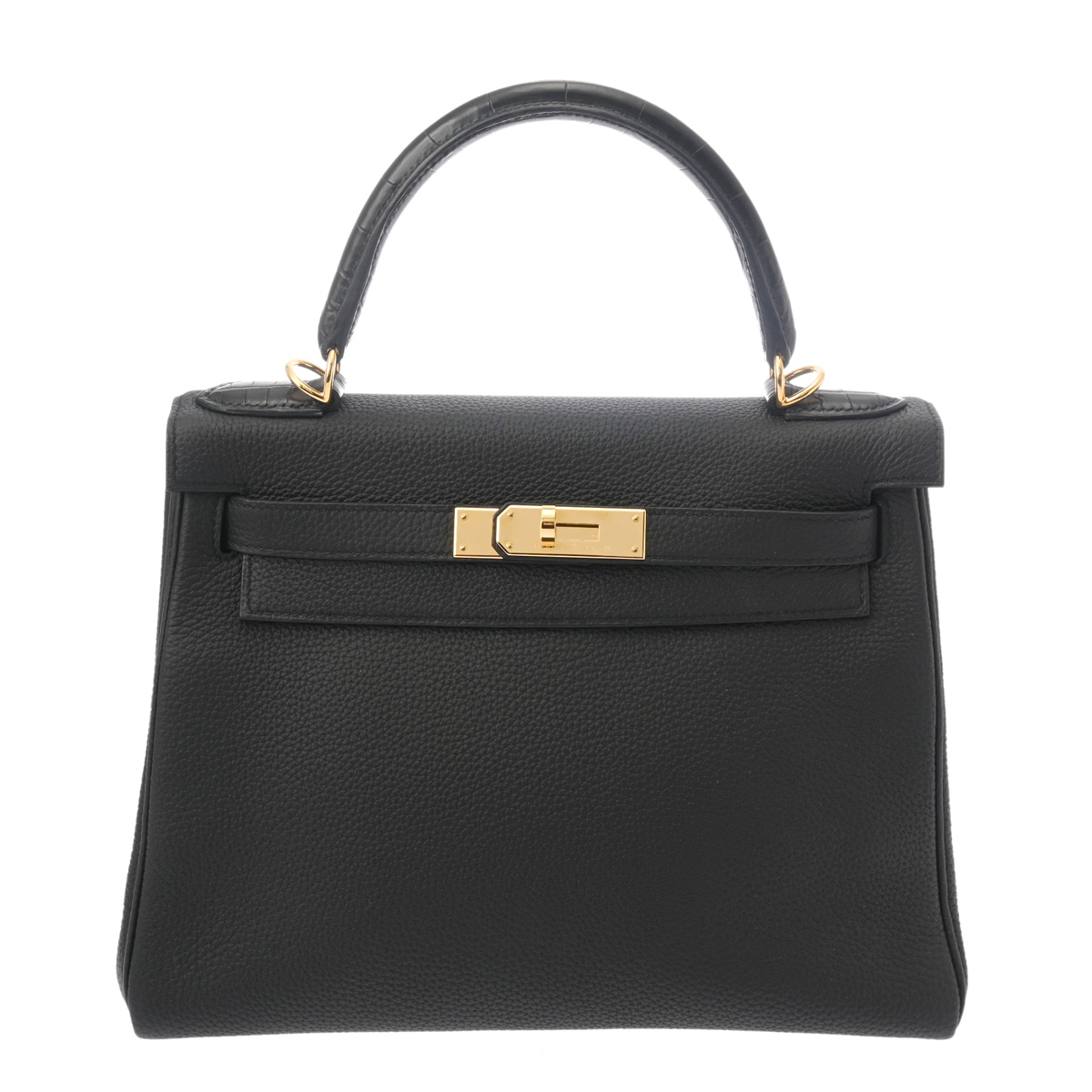 エルメス 28 タッチ 内縫い ブラック トリヨンクレマンス/アリゲーターマット レディース バッグ 【bag】