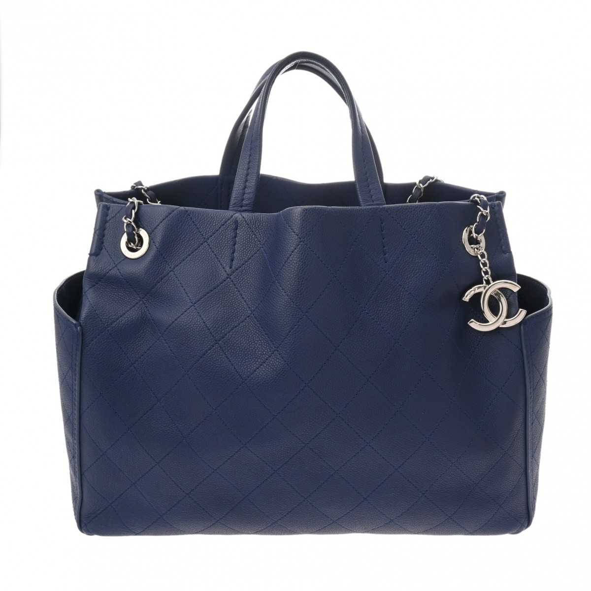 シャネル 2WAYチェーントート ブルー ソフトキャビア レディース バッグ 【bag】