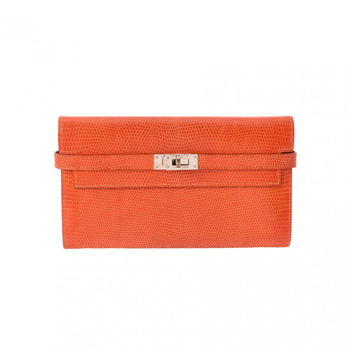 エルメス ウォレット ロング オレンジ リザード ユニセックス 財布 【purse】