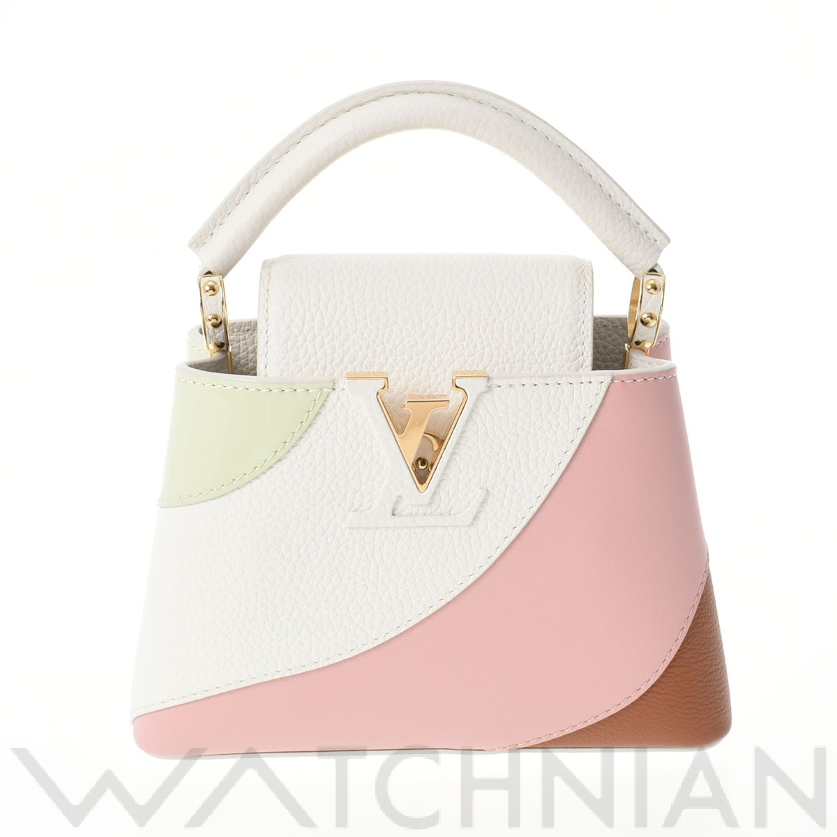 ルイ ヴィトン カプシーヌ MINI 2WAY ホワイト/ピンク/ブラウン/グリーン M59864 トリヨン/パテント/カーフ レディース バッグ 【未使用】【bag】