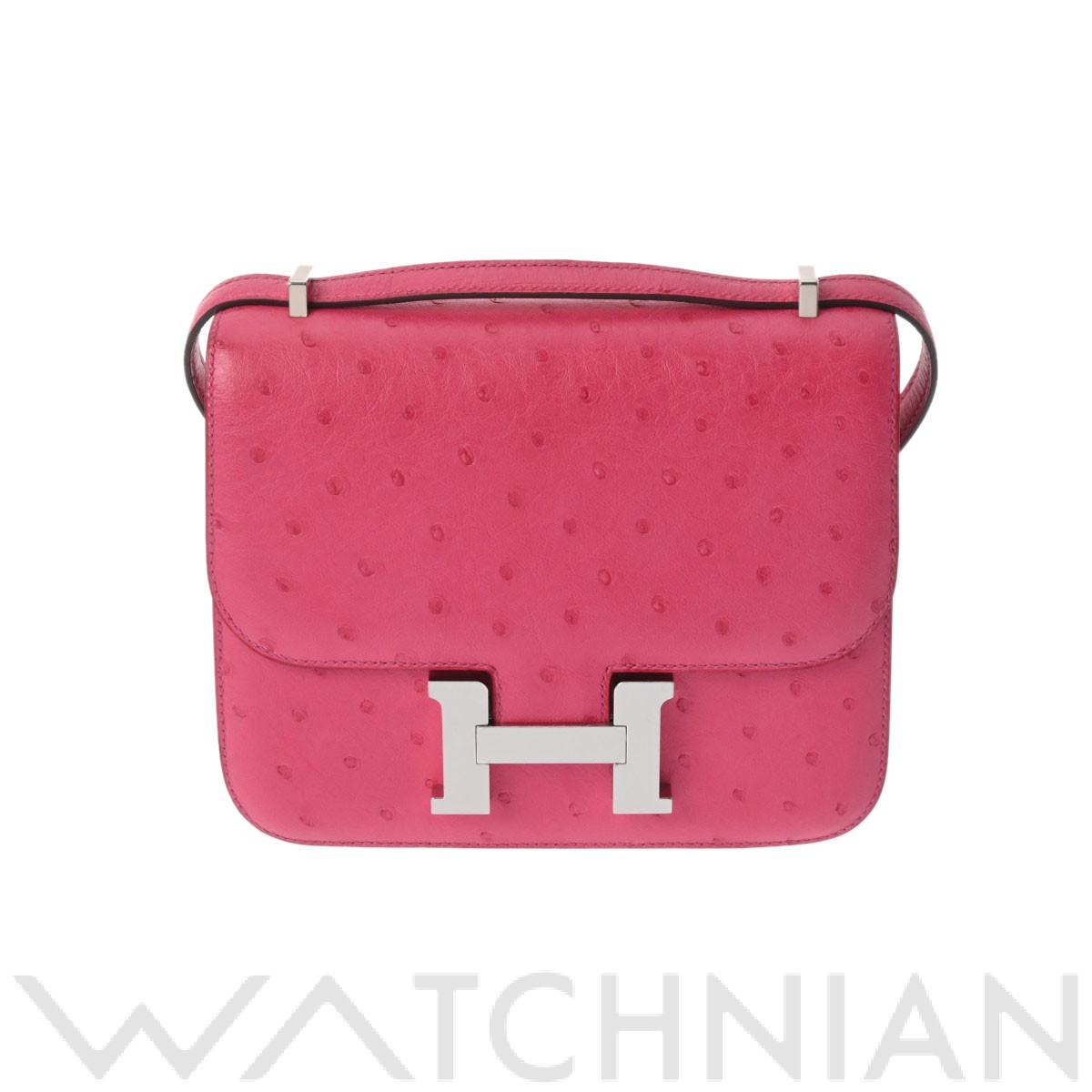 エルメス コンスタンス ミニ 18 ブーゲンビリア オーストリッチ レディース バッグ 【中古】【bag】