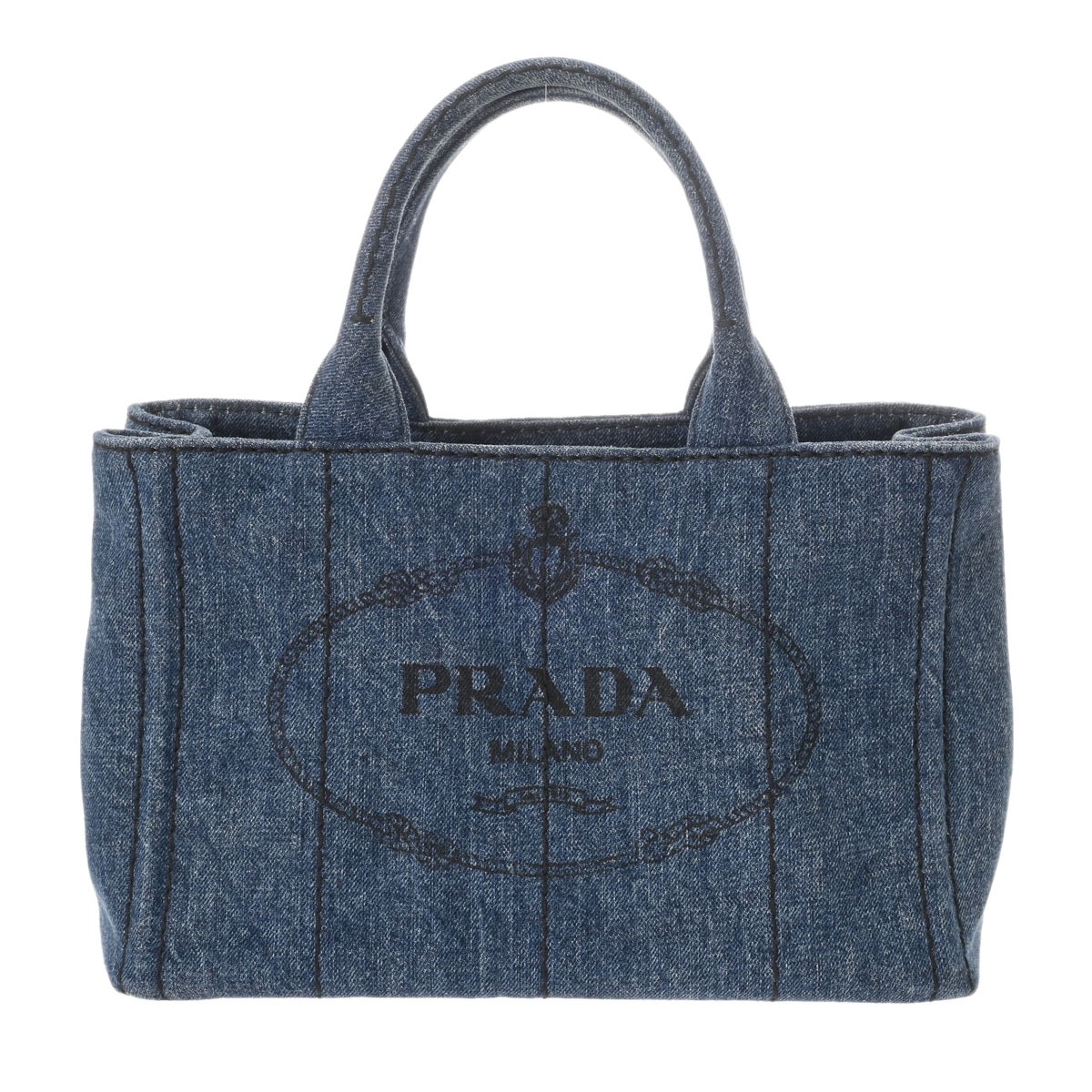 プラダ カナパ ハンドバッグ ブルー 1BG439 ファブリック/キャンバス レディース バッグ 【中古】【bag】