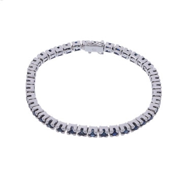 ノーブランド テニスブレス サファイア 35.92ct ダイヤ K14ホワイトゴールド WG レディース ジュエリー 【jewelry】