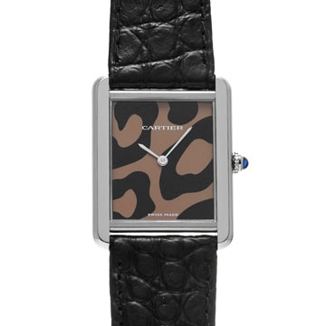 カルティエ タンク ソロ LM パンテールモチーフ W52001G ブラック/ブラウン メンズ 時計 【wristwatch】
