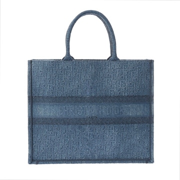 クリスチャンディオール ブックトート ラージサイズ ブルー デニム ユニセックス バッグ 【bag】