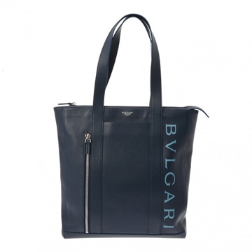 ブルガリ フラグメントコラボ ダークブルー レザー メンズ バッグ 【bag】