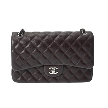 シャネル マトラッセ チェーンショルダー Wフラップ 30cm パープル A58600 キャビアスキン レディース バッグ 【bag】