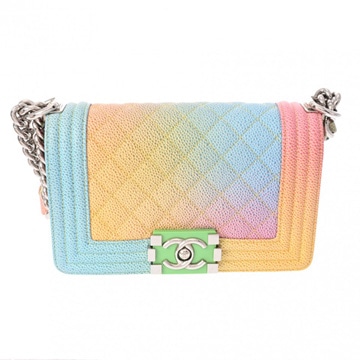 シャネル ボーイシャネル チェーンショルダー 20cm レインボー A67085 キャビアスキン レディース バッグ 【bag】