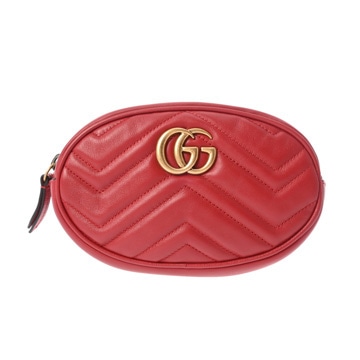 グッチ GGマーモント ベルトバッグ レッド 476434 レザー レディース バッグ 【bag】