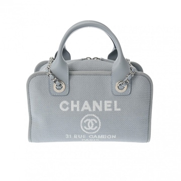 シャネル ドーヴィル ボーリングバッグ 2WAY ブルー A92749 キャンバス レディース バッグ 【bag】