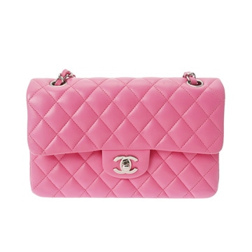 シャネル マトラッセ チェーンショルダー 23cm Wフラップ ピンク ラムスキン レディース バッグ 【bag】