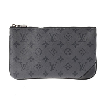 ルイヴィトン モノグラムエクリプス トリオメッセンジャー用ポーチ 黒/グレー - レザー メンズ 【bag】