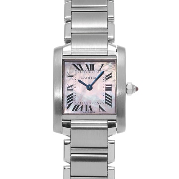 カルティエ タンク フランセーズ SM W51028Q3 ピンクシェル レディース 時計 【wristwatch】