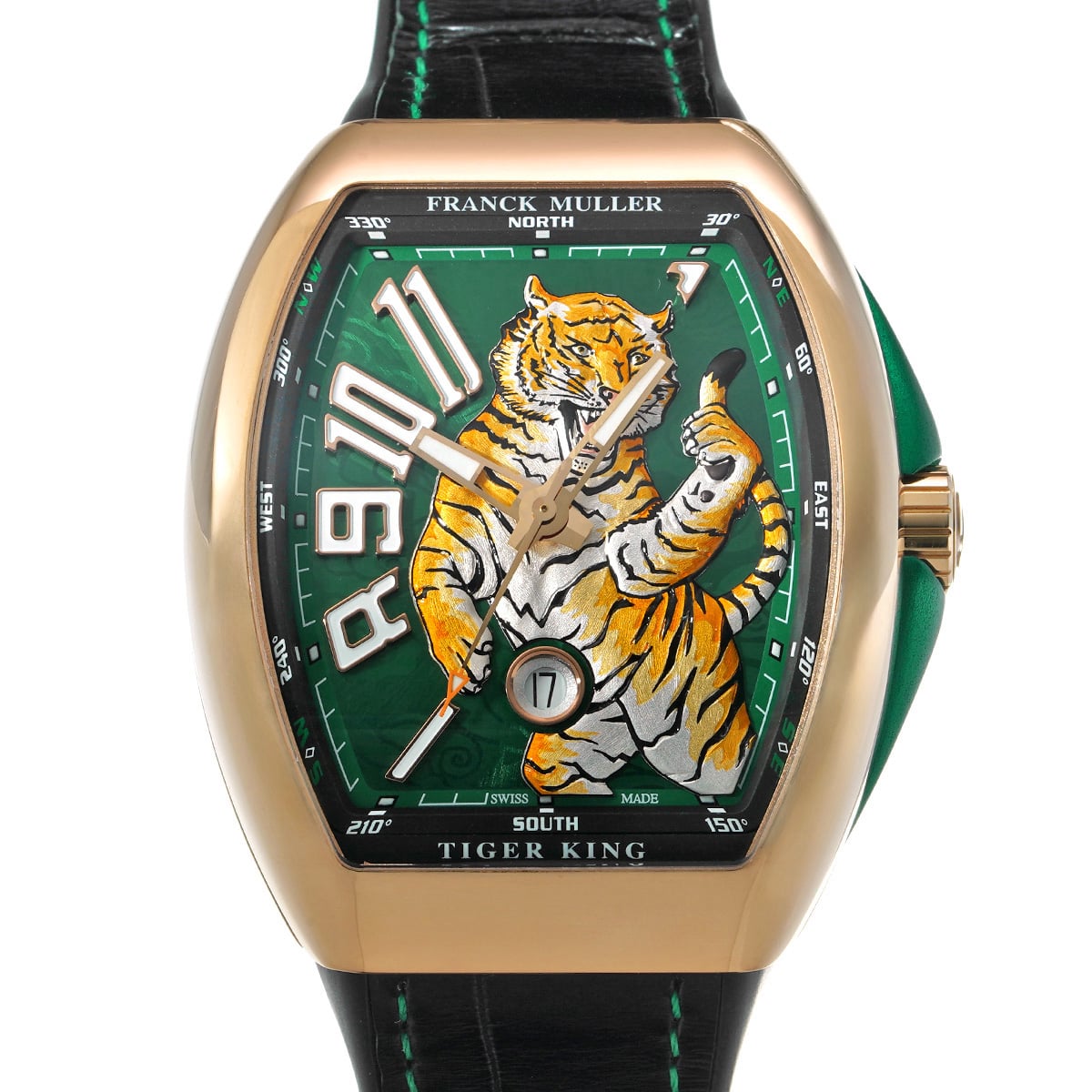 フランクミュラー ヴァンガード タイガーキング 18本限定 グリーン メンズ 時計 【wristwatch】