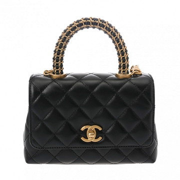 シャネル マトラッセ トップハンドル XXS 2WAY ブラック AS2215 カーフ レディース バッグ 【bag】