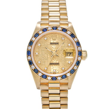 ロレックス デイトジャスト ダイヤ/サファイアベゼル 69198SA シャンパンコンピュータ/ダイヤモンド レディース 時計 【wristwatch】