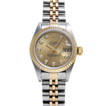 ロレックス デイトジャスト 10Pダイヤ 69173G シャンパン/ダイヤモンド レディース 時計 【wristwatch】