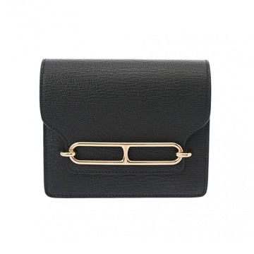 エルメス ロウリス スリムウォレット ブラック シェーブル レディース 財布 【purse】
