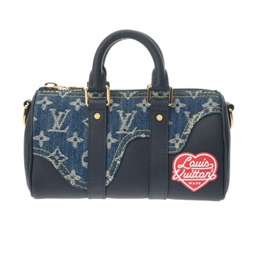 ルイヴィトン NIGOコラボ キーポル XS ブルー/ネイビー M81011 モノグラムデニム/トリヨンレザー メンズ バッグ 【bag】