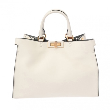 フェンディ ピーカブー エックス トートバッグ スモール 2WAY ホワイト/ブラウン 8BH377 レザー レディース バッグ 【bag】