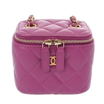シャネル マトラッセ ココボール チェーンポーチ パープル AP1447 ラムスキン レディース バッグ 【bag】