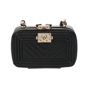 シャネル ボーイシャネル コインパース　ミニショルダーバッグ ブラック AP2708 キャビアスキン レディース バッグ 【bag】