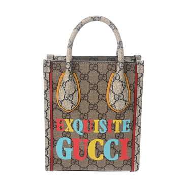 グッチ EXQUISITE ミニトート ベージュ/マルチカラー/ゴールド金具 699406 GGスプリームキャンバス レディース バッグ 【bag】