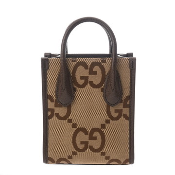 グッチ ジャンボGG ミニ トートバッグ 2WAY ベージュ/ブラウン 699406 GGキャンバス/レザー レディース バッグ 【bag】