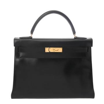 エルメス 32 内縫い 2WAY ブラック ボックスカーフ レディース バッグ 【bag】