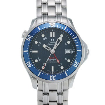 オメガ シーマスター 300 コーアクシャル GMT 2535.80 ブルー メンズ 時計 【wristwatch】
