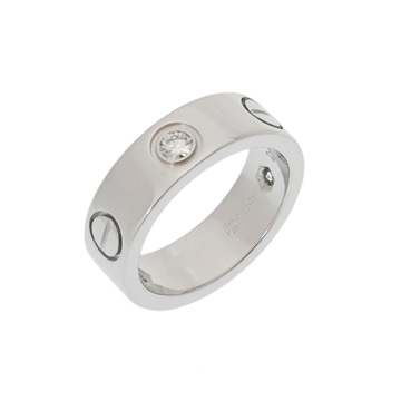 カルティエ ラブリング ハーフダイヤ #48 K18ホワイトゴールド WG レディース ジュエリー 【jewelry】