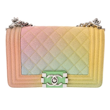 シャネル ボーイシャネル チェーンショルダー 20cm レインボー A67085 キャビアスキン レディース バッグ 【bag】