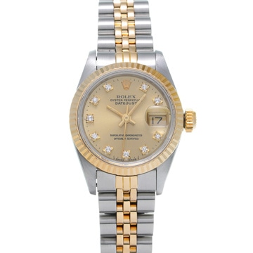 ロレックス デイトジャスト 10Pダイヤ 69173G シャンパン/ダイヤモンド レディース 時計 【wristwatch】