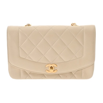 シャネル マトラッセ ダイアナ チェーンショルダー 22cm ベージュ A01164 ラムスキン レディース バッグ 【bag】