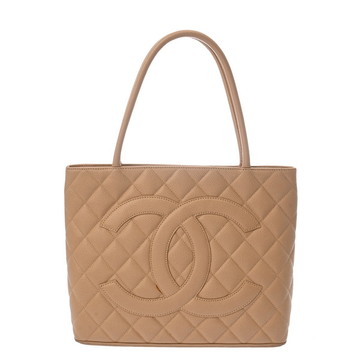 シャネル 復刻トート ベージュ A01804 キャビアスキン レディース バッグ 【bag】