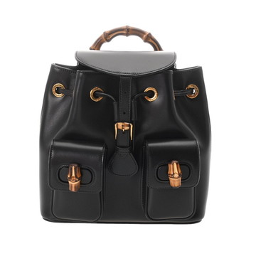 グッチ バンブー リュックサック ブラック 702101 レザー ユニセックス バッグ 【bag】