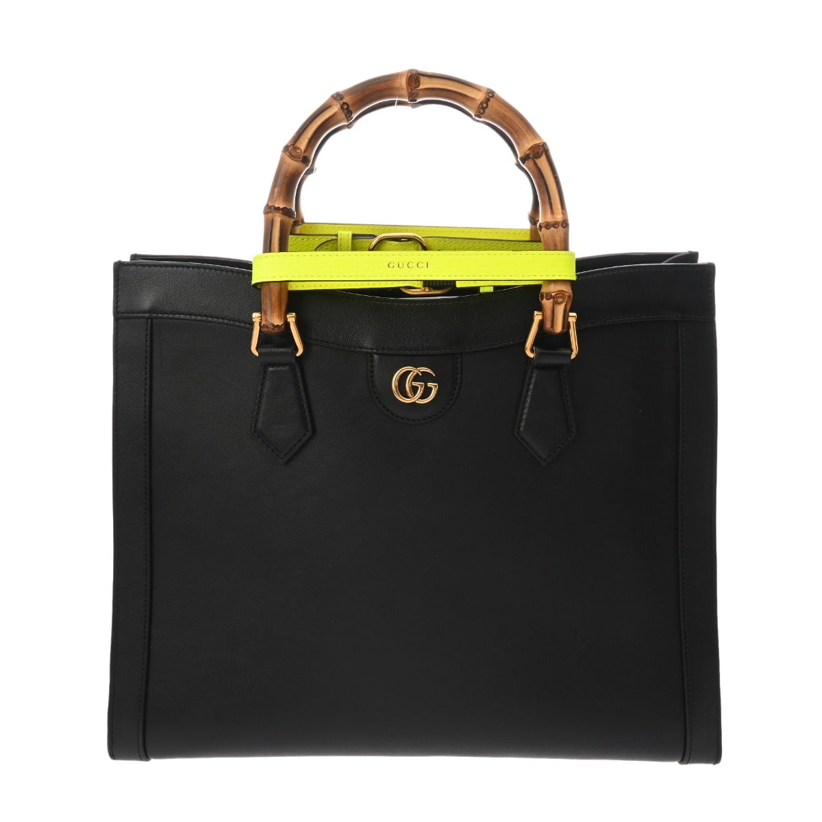 グッチ バンブー 2WAYバッグ ダイアナ ブラック 655658 レザー レディース バッグ 【bag】