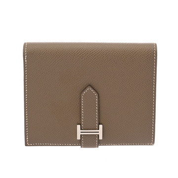 エルメス ベアンコンパクト エトゥープ ヴォーエプソン ユニセックス 財布 【purse】