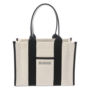 バレンシアガ ハードウェア スモールトート 2WAY ホワイト/ブラック 671402 キャンバス/レザー レディース バッグ 【bag】