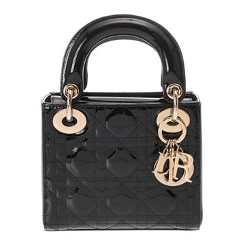 クリスチャンディオール レディディオール バッグ ミニ 2WAY ブラック パテントカーフスキン レディース バッグ 【bag】