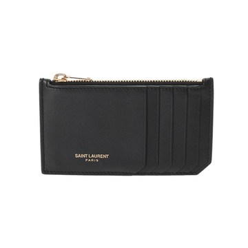 サンローラン ジップフラグメント ブラック/ゴールド金具 458583 カーフ レディース 財布 【purse】