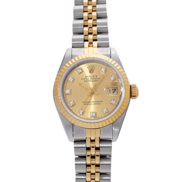 ロレックス デイトジャスト 10Pダイヤ 69173G シャンパン/ダイヤモンド レディース 時計 【wristwatch】