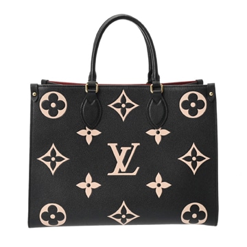 ルイヴィトン モノグラムアンプラント オンザゴー MM 2WAYトート ブラック/ベージュ M45495 レザー レディース バッグ 【bag】