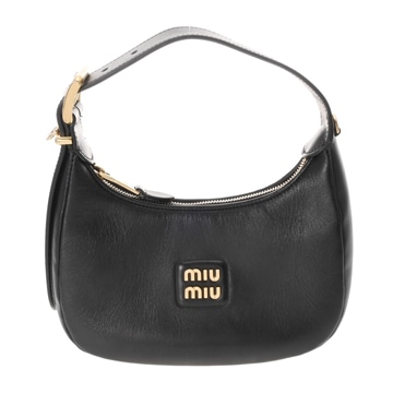 ミュウミュウ ホーボーバッグ 2WAY  ブラック レザー レディース バッグ 【bag】